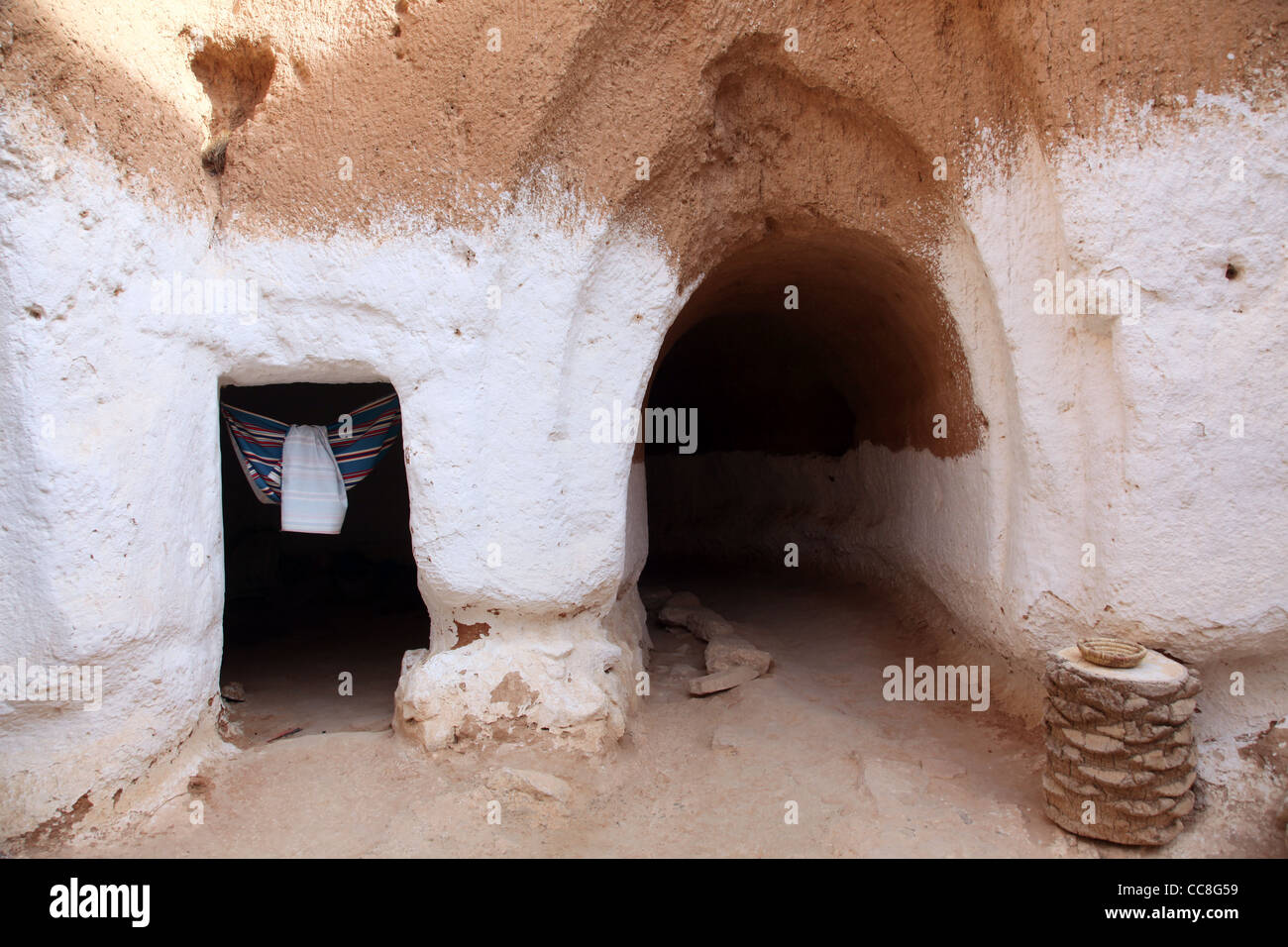 Grottes troglodytiques de résidentiel à Matmata, Tunisie, Afrique Banque D'Images
