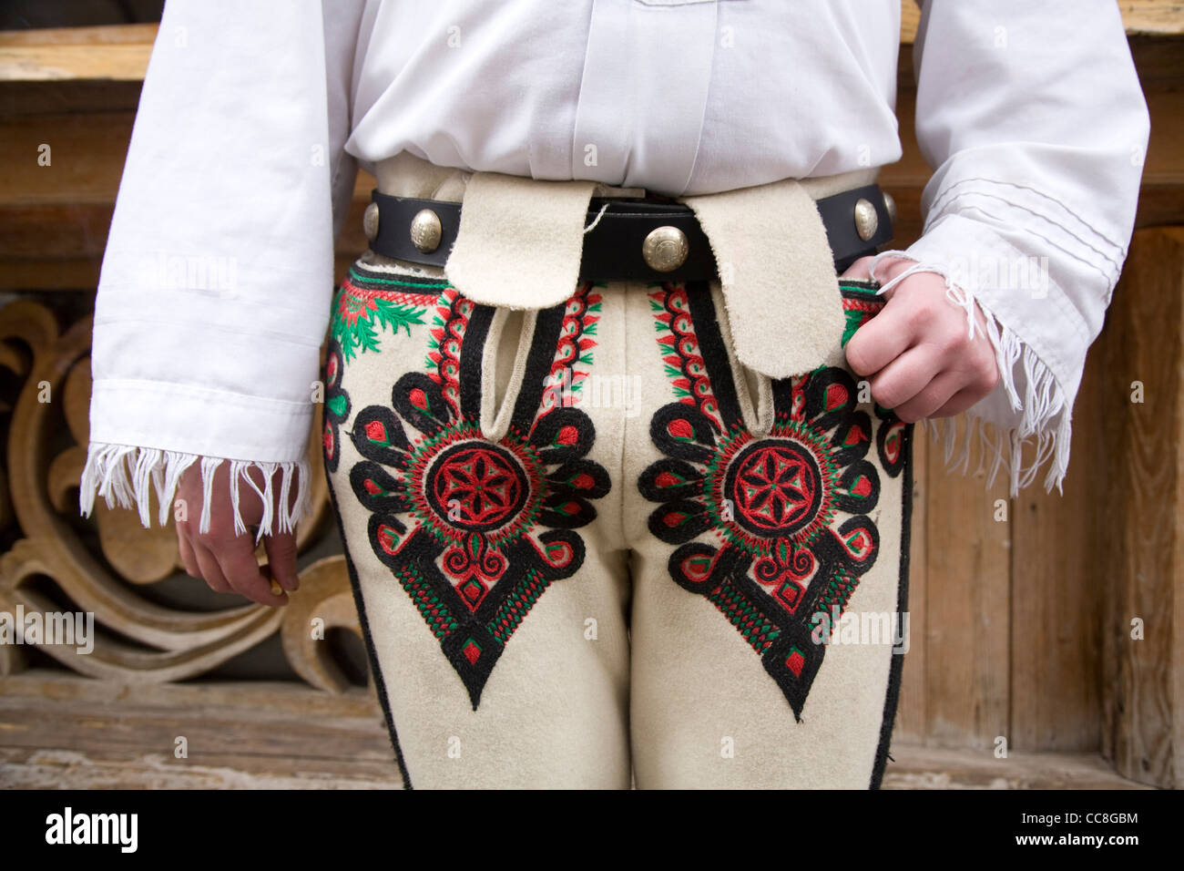 Costume traditionnel polonais, (Gorallen) Zakopane, Pologne Banque D'Images