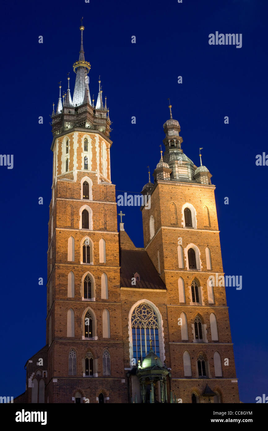 La basilique Sainte-Marie, Cracovie, Pologne Banque D'Images