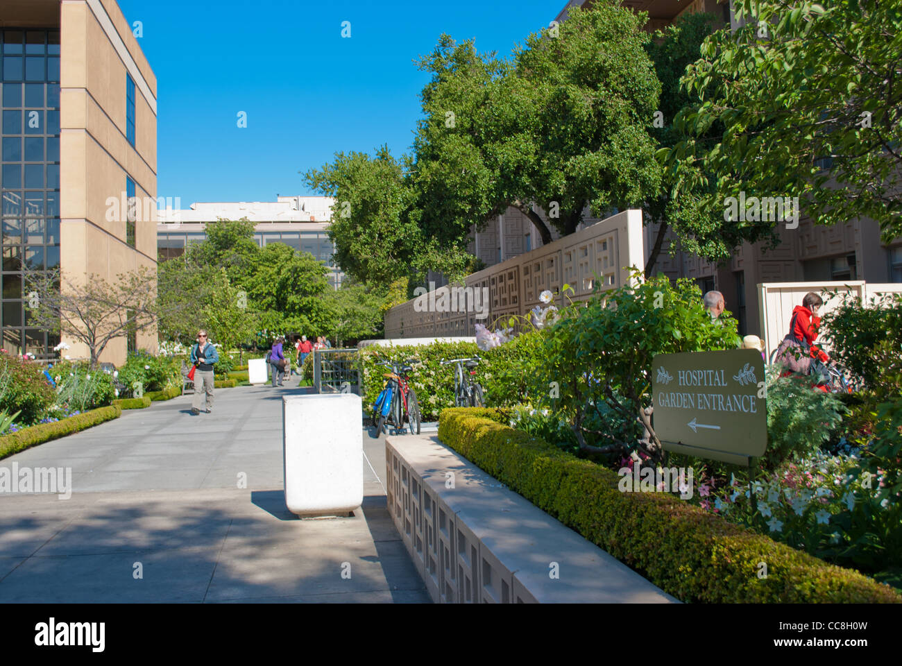 Entrée du jardin à l'hôpital de Stanford Banque D'Images