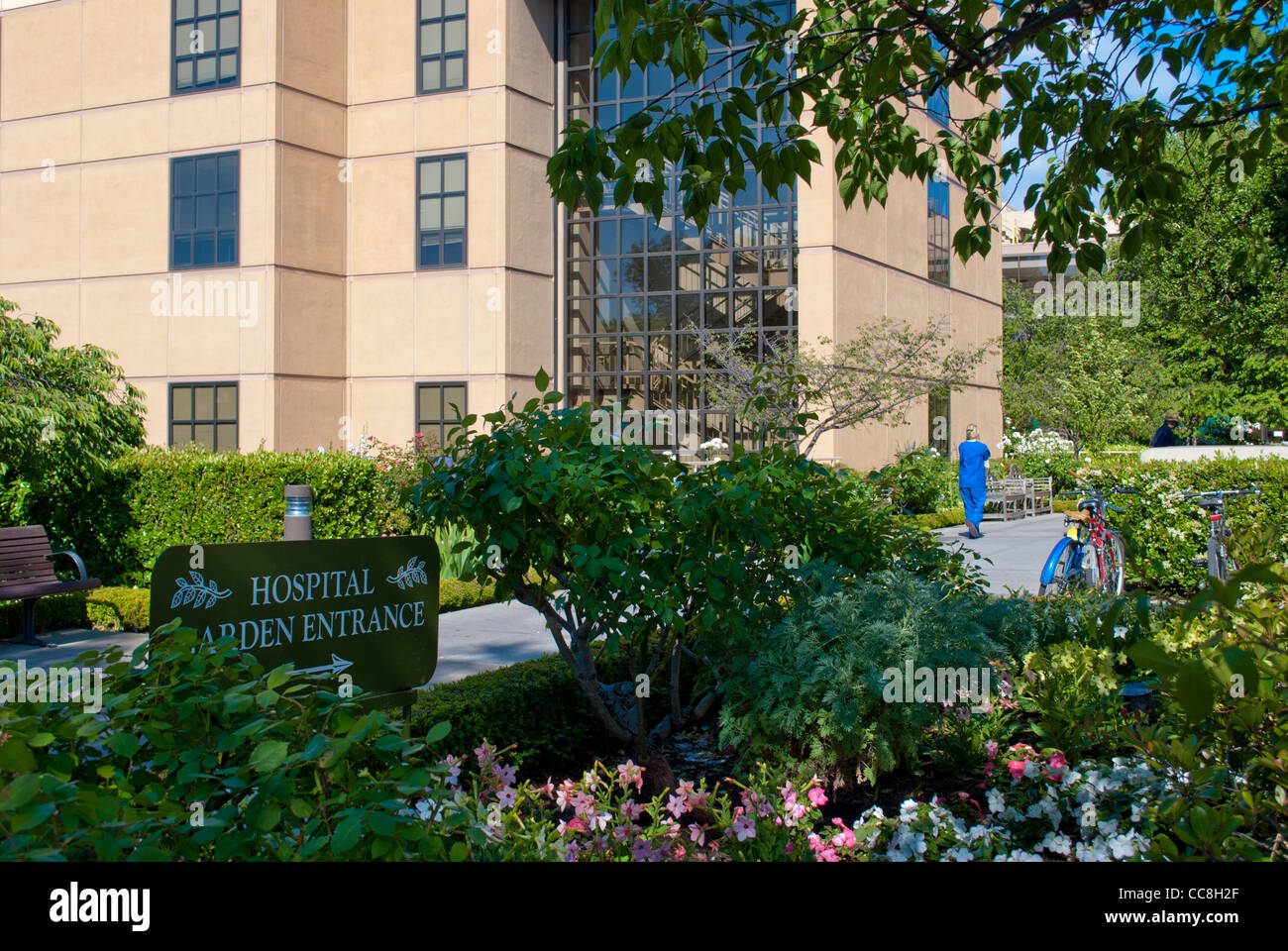 Entrée du jardin à l'hôpital de Stanford Banque D'Images