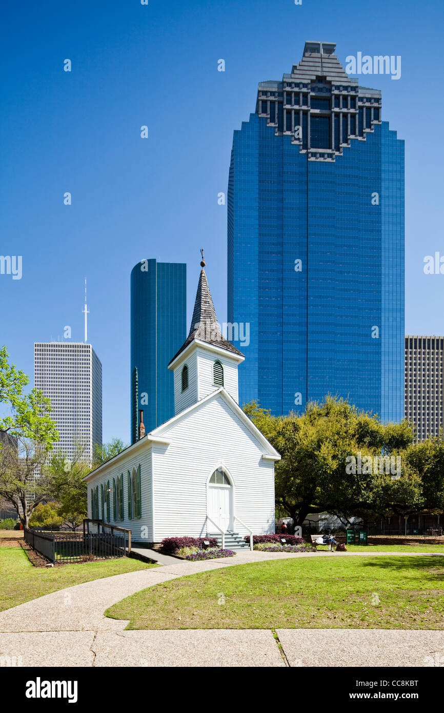 St John's Church, Sam Houston Park, Texas Banque D'Images