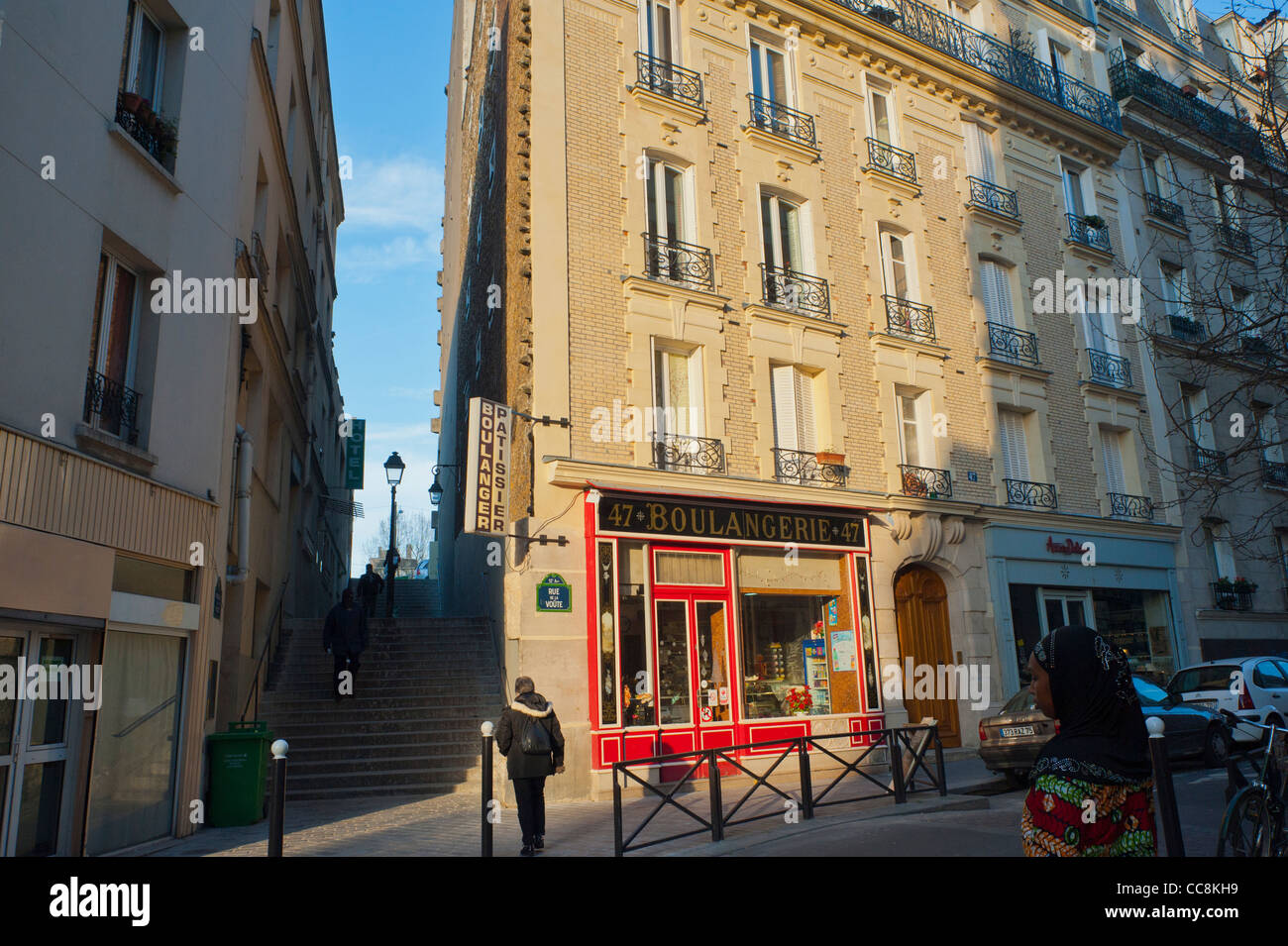 Paris, France, ancienne boulangerie française façade dans le 12ème arrondissement, scène de rue, hiver, bâtiment d'architecture Banque D'Images