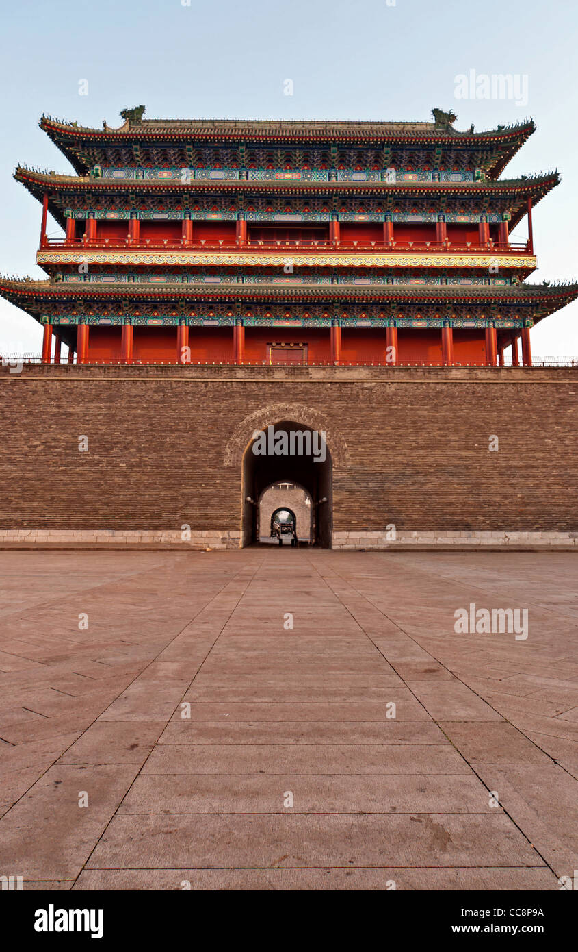 La Chine place Tiananmen gate tower à Beijing Banque D'Images