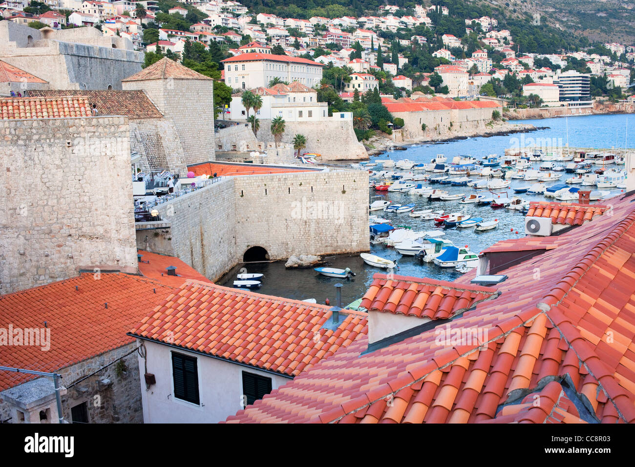 Paysage ville de Dubrovnik en Croatie, Dalmatie du sud Comté Banque D'Images