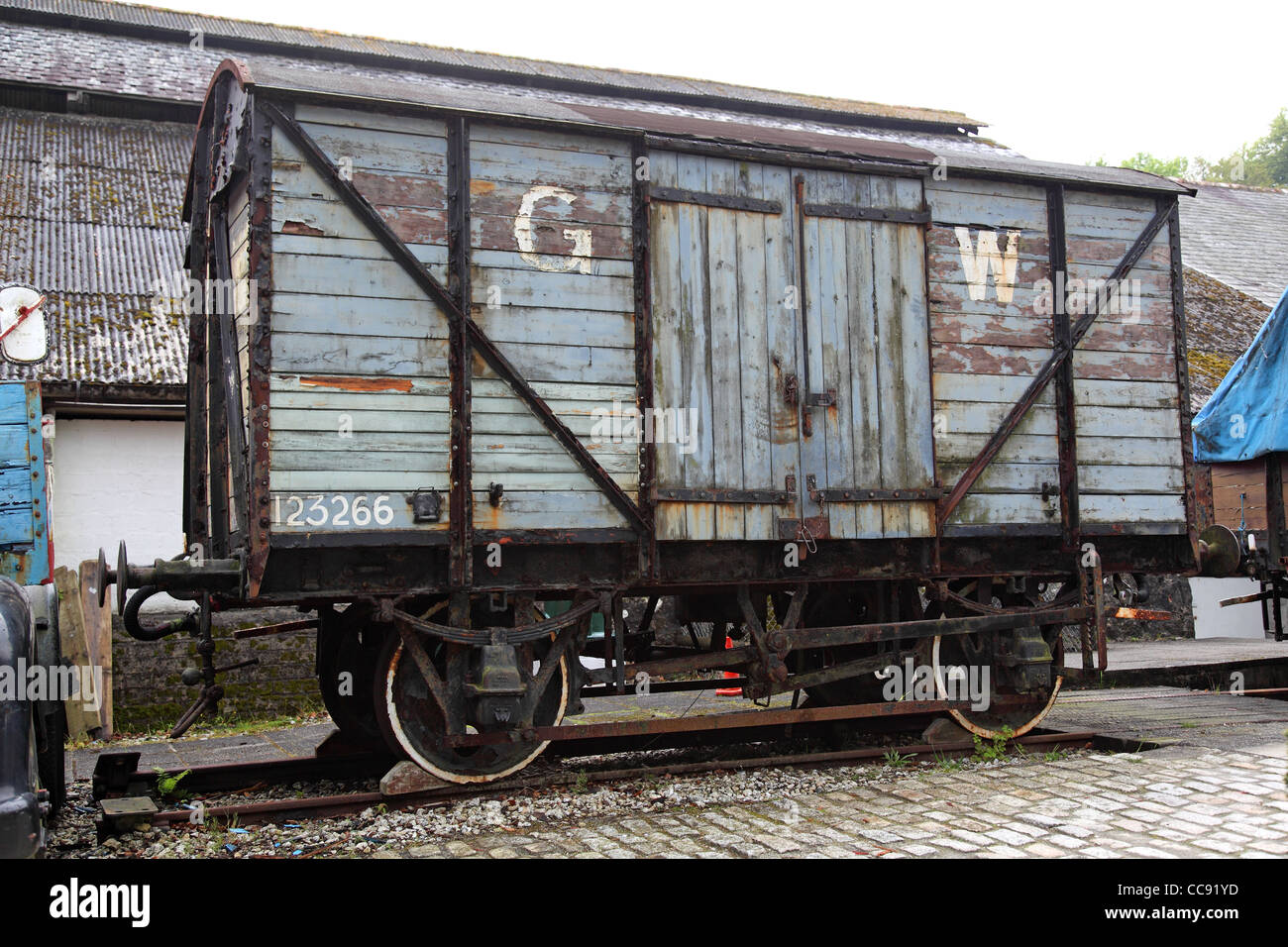 Train wagon de fret Banque D'Images