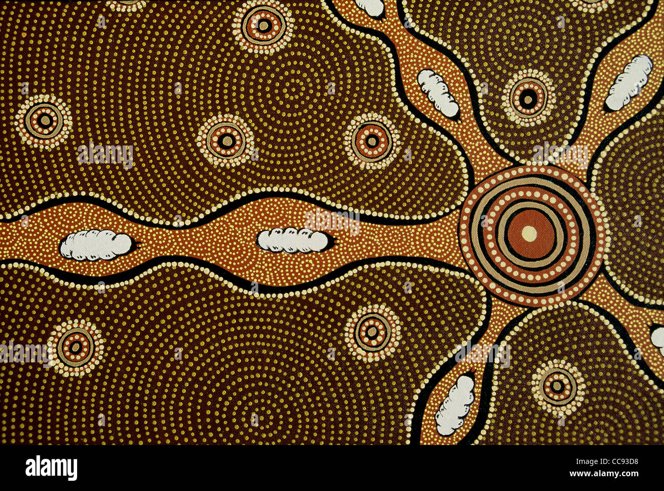 Vers sorcelants, art aborigène, Australie du Nord, 1991 Banque D'Images