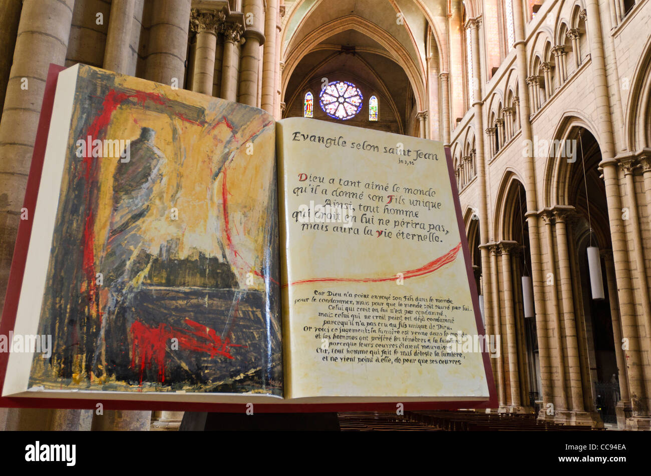 L'histoire de Saint Jean à Saint Jean de la Cathédrale, vieille ville, Vieux Lyon, France (Site du patrimoine mondial de l'UNESCO) Banque D'Images