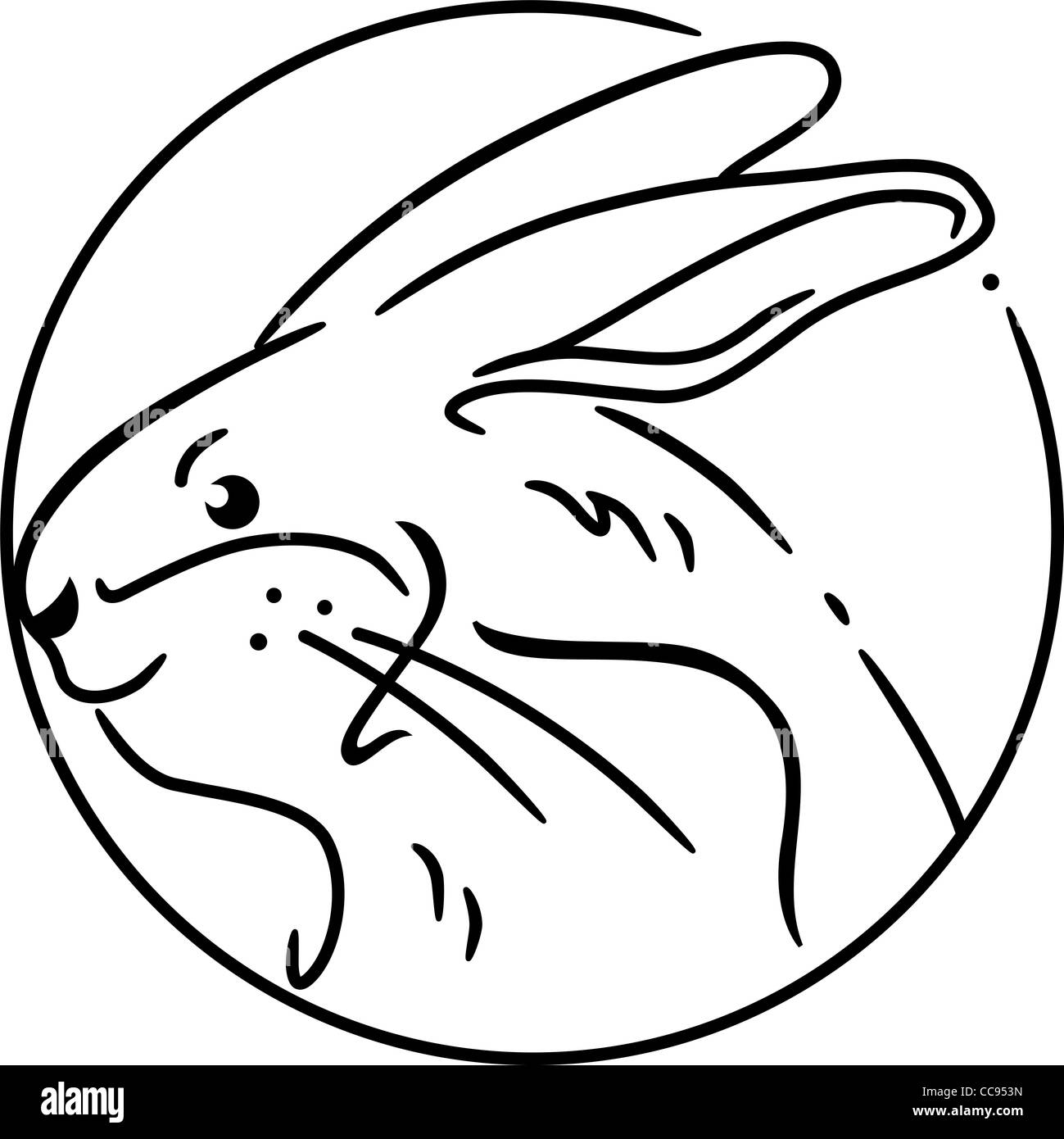 Illustration symbolisant l'année du lapin Banque D'Images