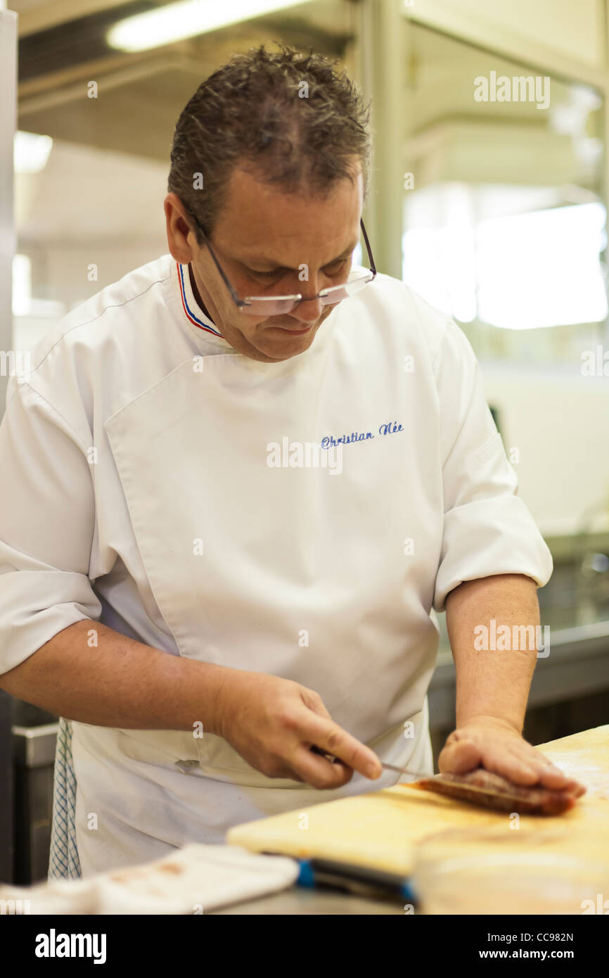 Portrait de Christian Née Chef de cuisine du restaurant., 'La pyramide' Hôtel et restaurant. Depuis son entrée en 'Les relai Banque D'Images