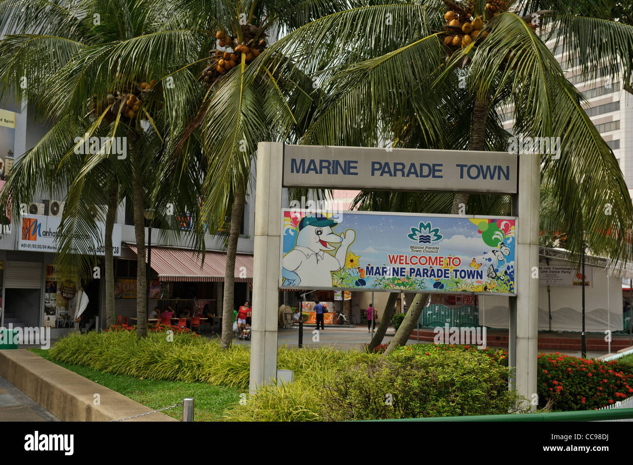 Marine Parade Ville, côte est, à Singapour. Banque D'Images