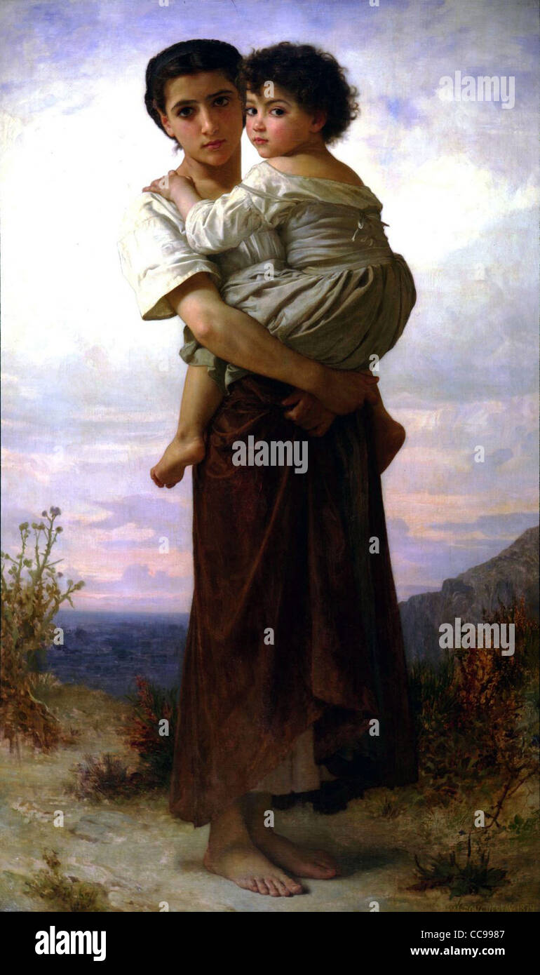 William Adolphe Bouguereau Jeunes Bohémiennes xixème siècle école française Banque D'Images