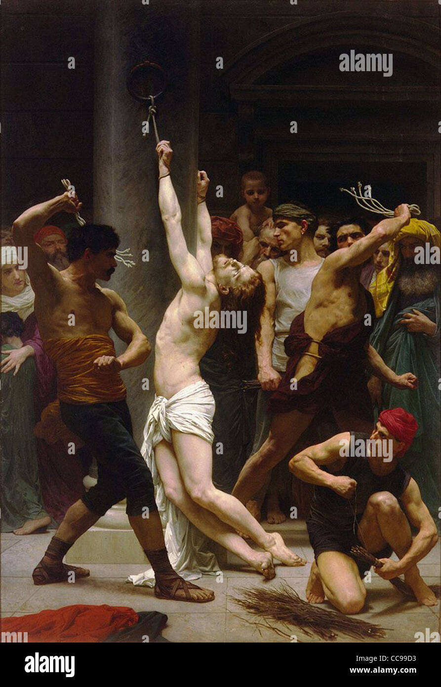 William Adolphe Bouguereau flagellation du Christ xixème siècle école française Banque D'Images