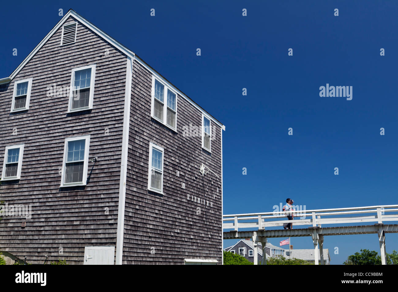 Promenade historique Village Siasconset Nantucket Island Cape Cod, Massachusetts USA Banque D'Images