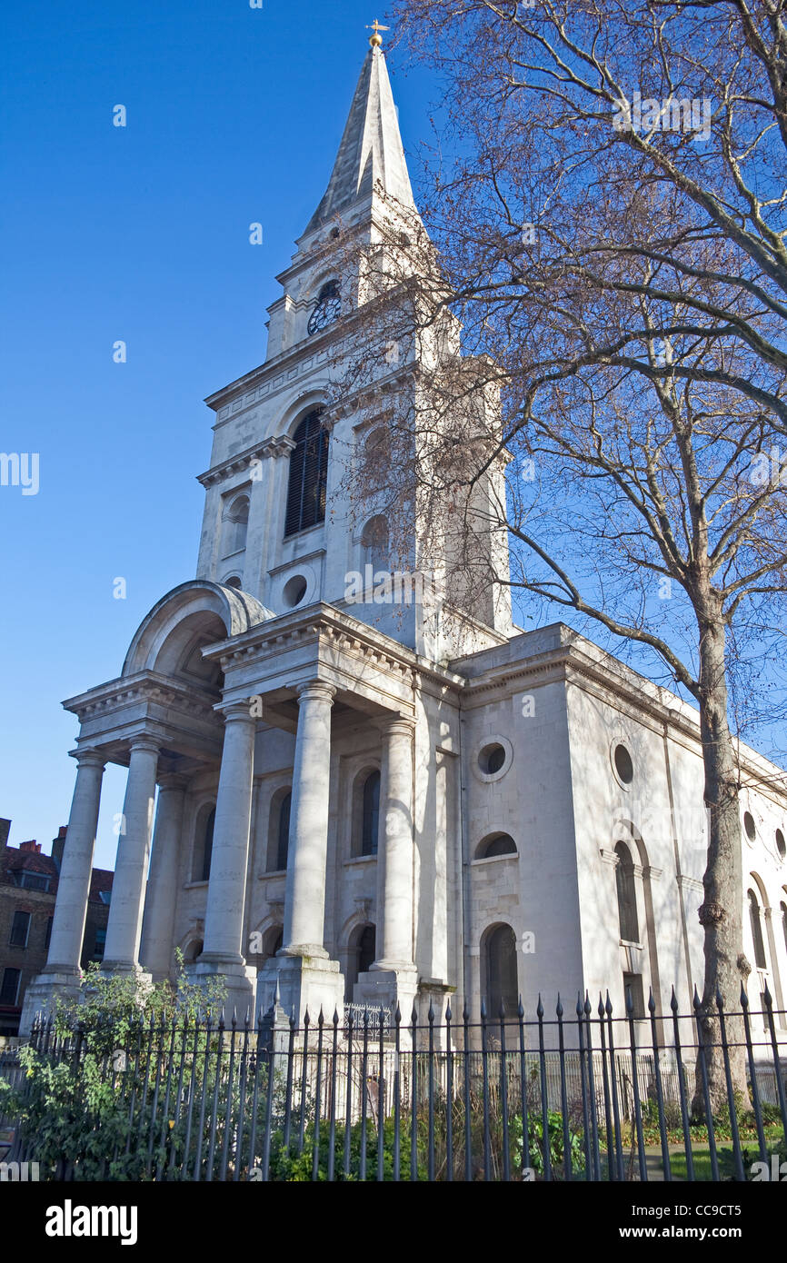 Christ Church Spitalfields, Londres Janvier 2012 Banque D'Images
