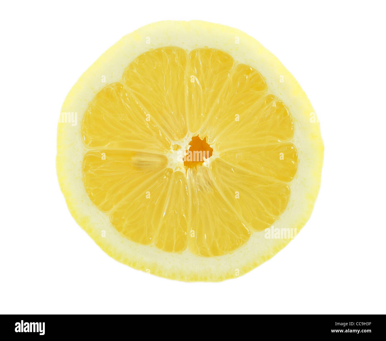 Une tranche de citron , gros plan Banque D'Images