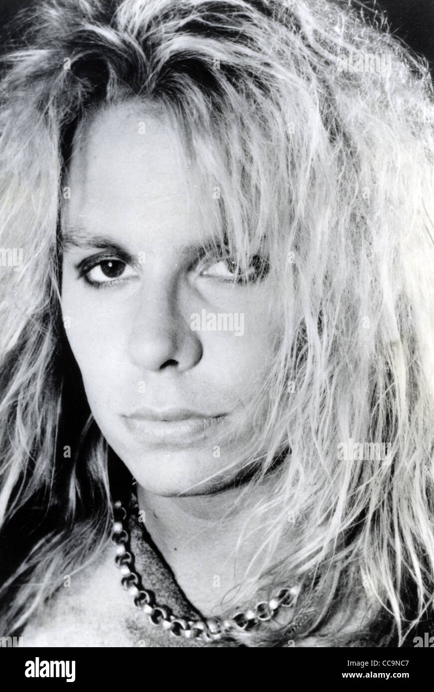 MOTLEY CRUE-nous groupe de rock. Photo promotionnelle de Vince Neil en 1989. Banque D'Images