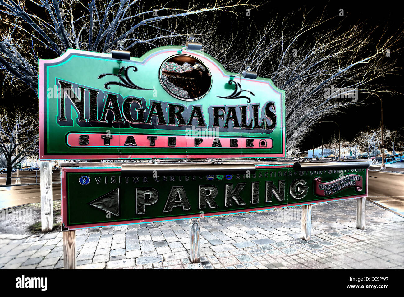 Niagara Falls signe, Buffalo, New York Banque D'Images