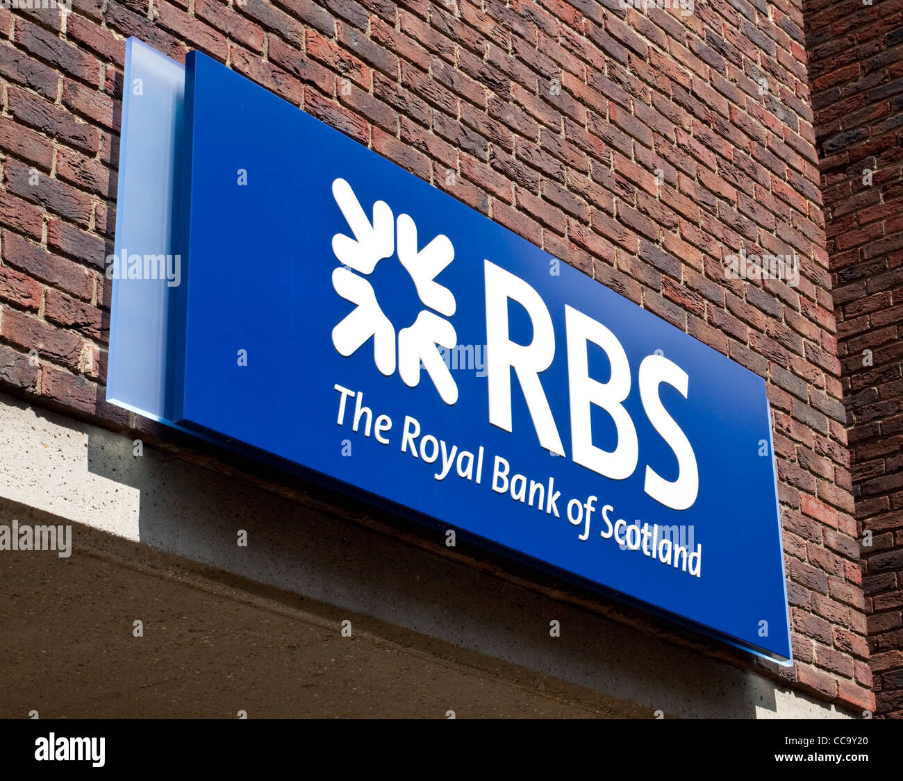 Le RBS Royal Bank of Scotland signe la direction générale Banque D'Images