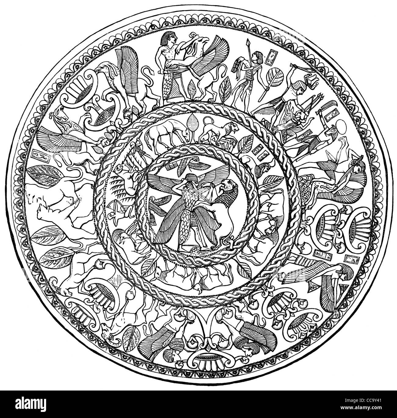 Bol, chypriote archaïque. Dit d'être de l'argent doré Kourion (ca. 725-675 avant J.-C.). Banque D'Images