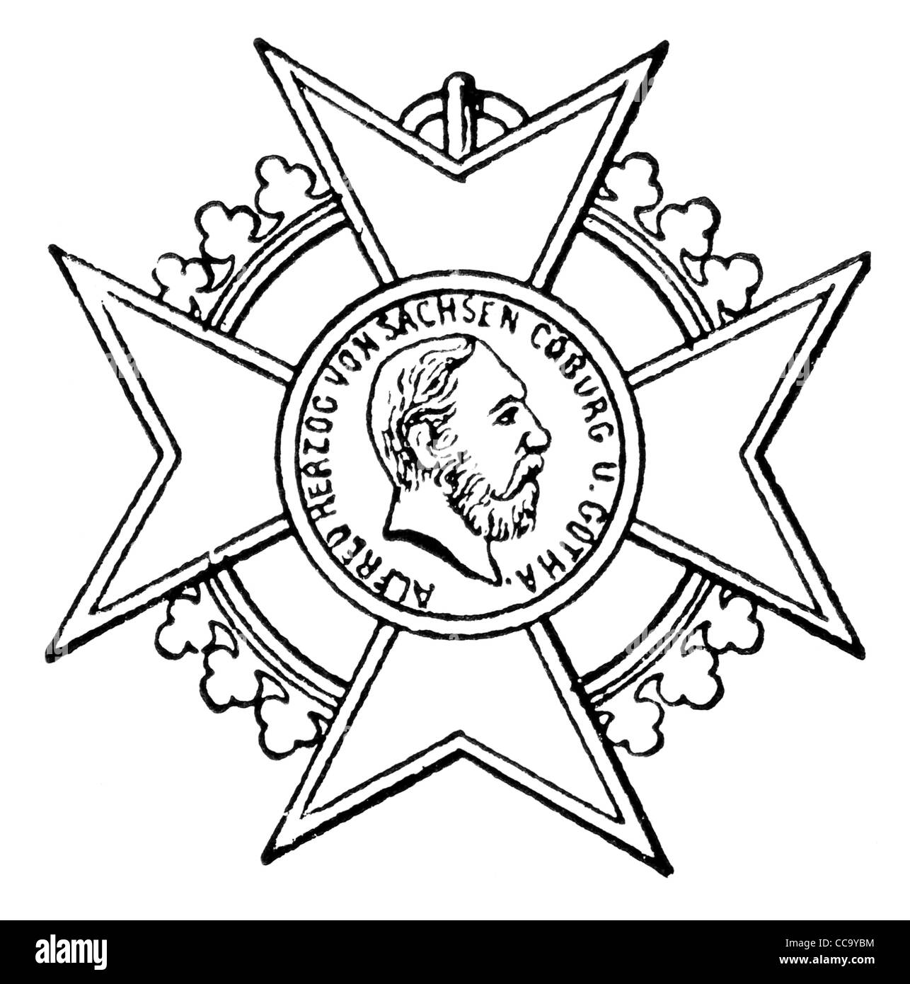Croix du Mérite pour l'art et de la Science (de Saxe-Cobourg-Gotha, 1835) Banque D'Images
