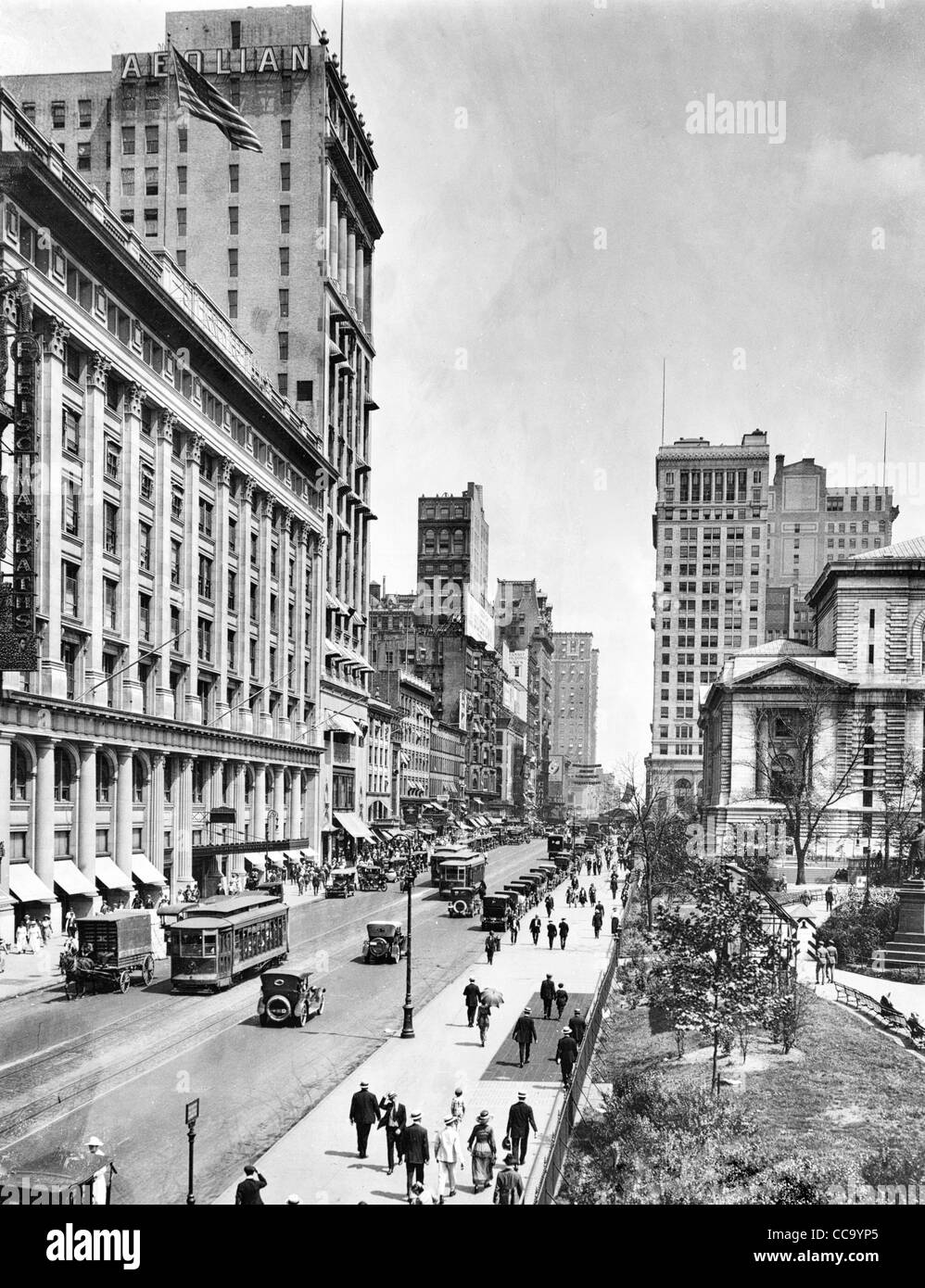 42e est à partir de la 6e Avenue, New York City 1919 Banque D'Images