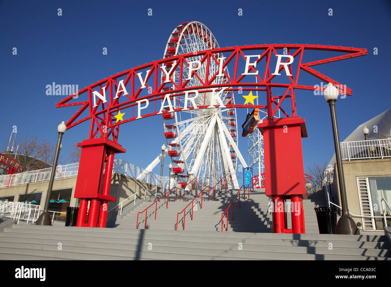 Videz le Navy Pier Park, Chicago, Illinois. La veille de Noël 2011 Banque D'Images