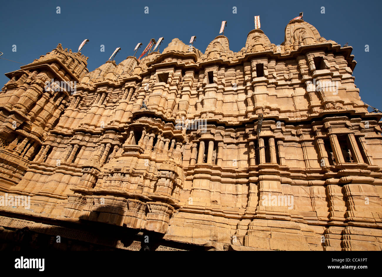 Jain temple, à l'intérieur de Fort de Jaisalmer, dans le Rajasthan, Inde. Banque D'Images