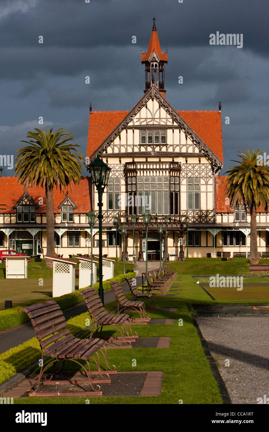 Musée de Rotorua. Ancienne Maison de bains. Banque D'Images