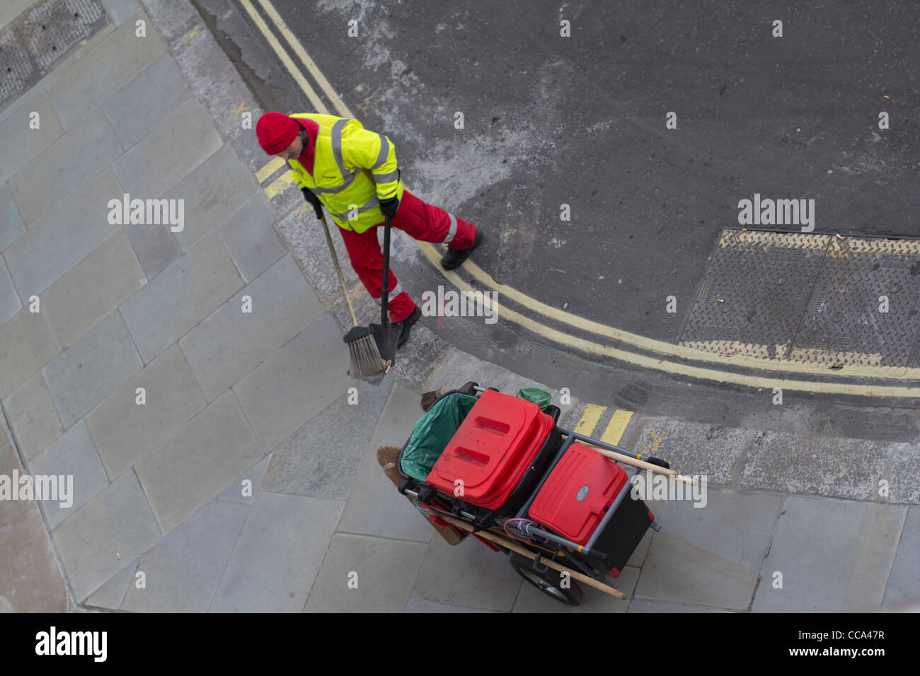 Nettoyeur de rue ville de Londres Banque D'Images