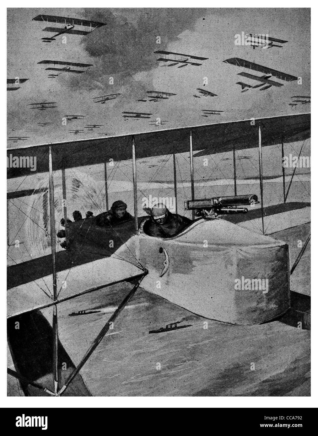 British Royal Air Force avion biplan avion hélice mitrailleuse Escadron volant aile cockpit pilote dog fight RAF Banque D'Images