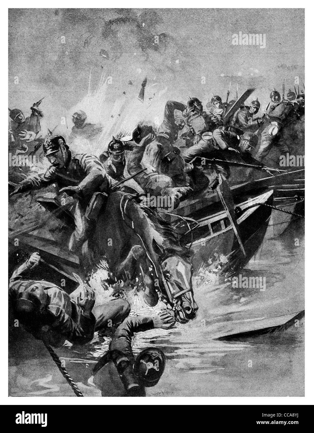 25 septembre 1914 l'armée allemande contre les Russes du Général Paul von Rennenkampf Niemen Cross River 8000 allemands sont morts Banque D'Images