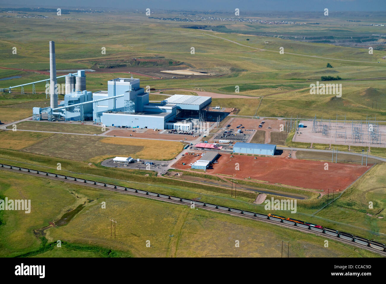 La Basin Electric's Dry Fork centrale électrique au charbon près de Gillette, Wyoming, USA. Banque D'Images