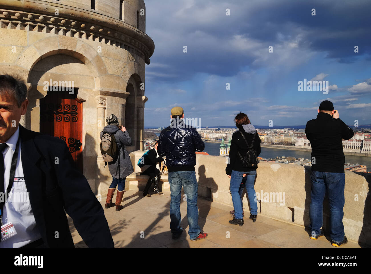 Bastion des pêcheurs sur la colline du Château de Buda, Budapest, Hongrie Banque D'Images