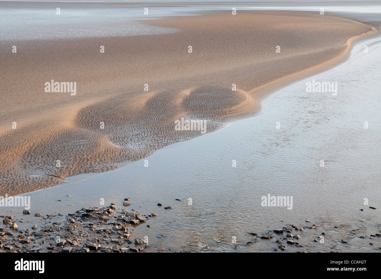 Bancs de sable à marée basse rivière Severn à Lydney Gloucestershire Banque D'Images