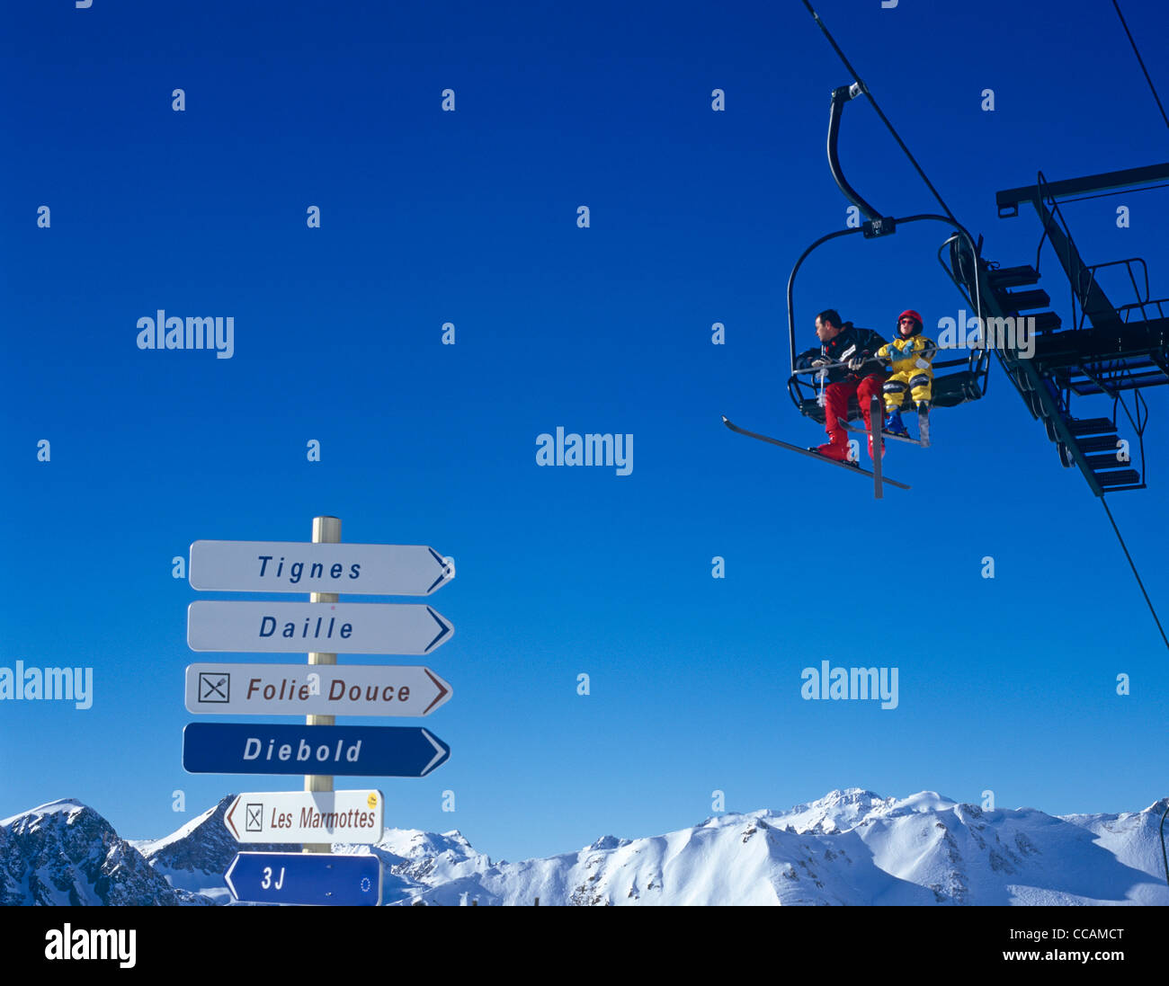 Ascenseur de Ski Val D'Alpes Isare Banque D'Images