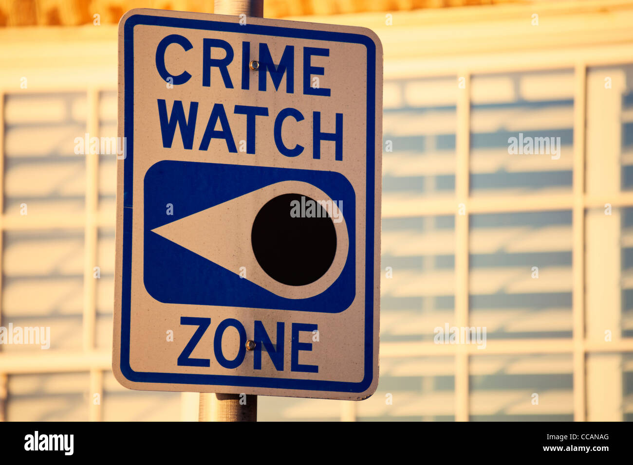 Zone Crime Watch sign Banque D'Images