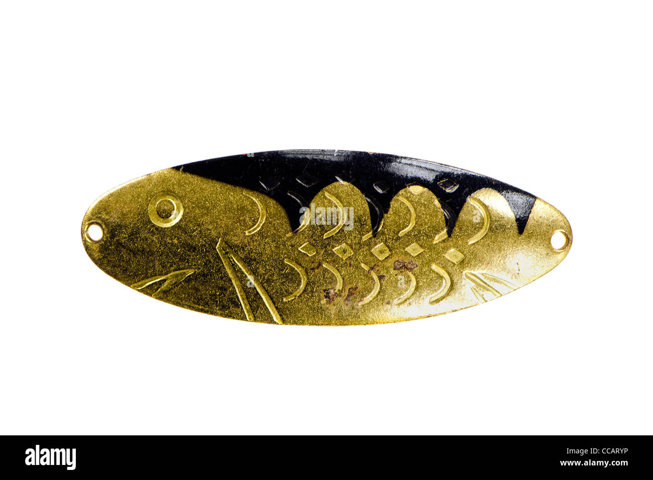 Isolé sur une cuillère blanc rétro-bait Banque D'Images