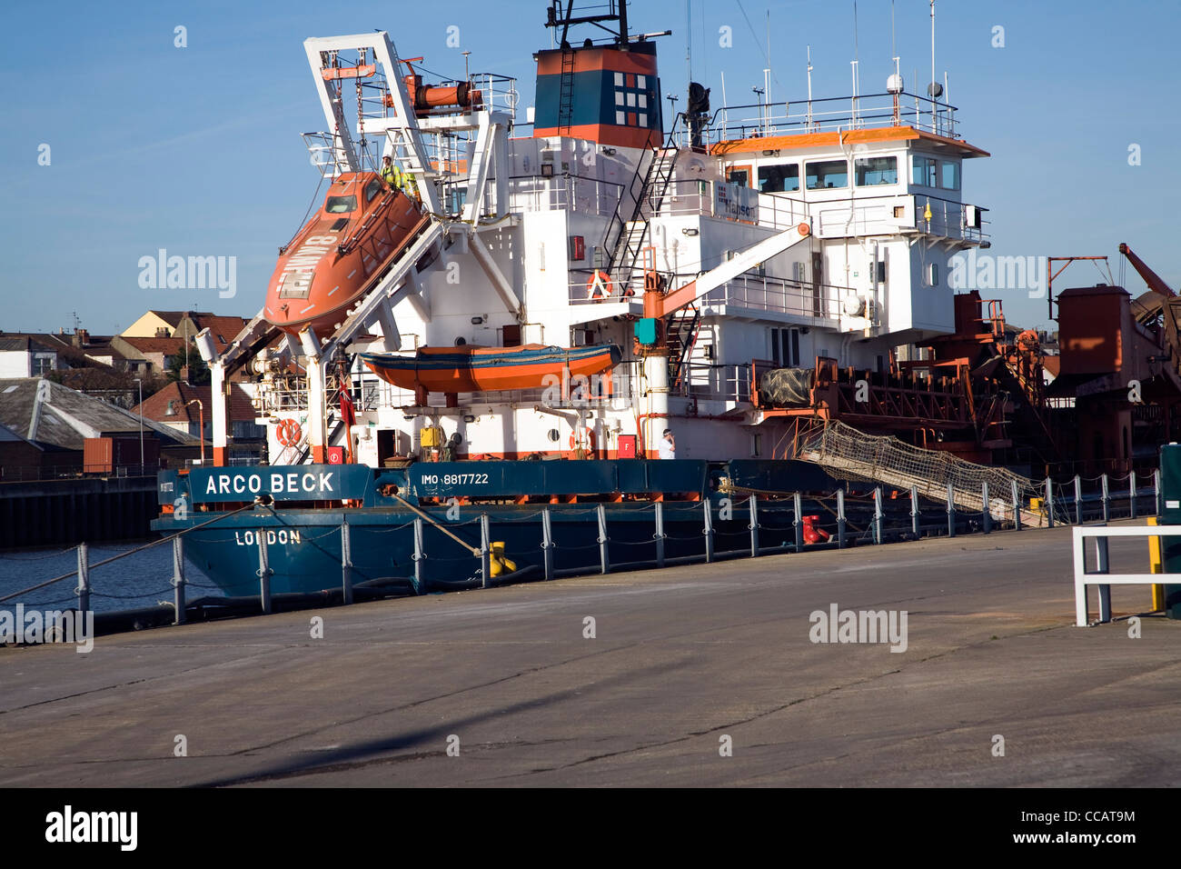 Arco Beck drague à succion ship Great Yarmouth Banque D'Images