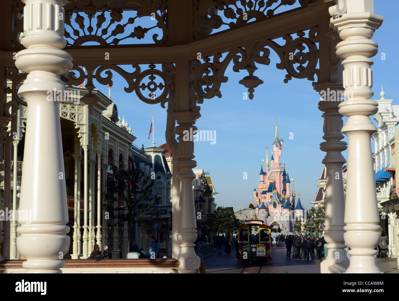 À l'intérieur du parc Disneyland près de Paris, France. Banque D'Images