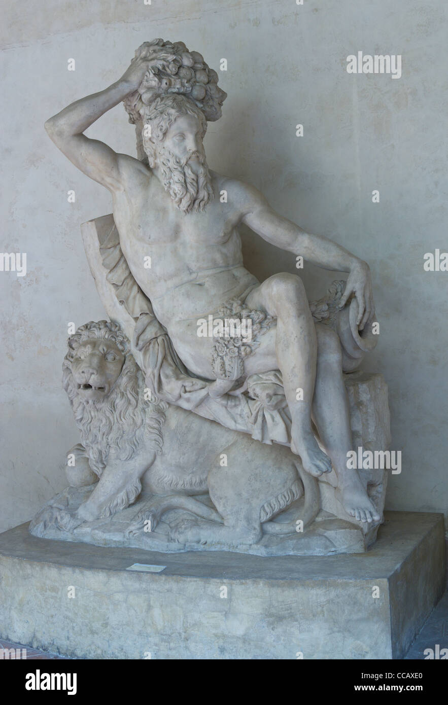 Allégorie de la rivière Arno par Bartolomeo Ammannati dans le Bargello, Florence Banque D'Images