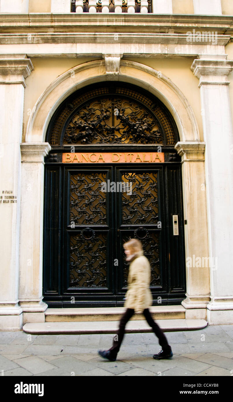 Banque d'Italie porte d'entrée Banque D'Images