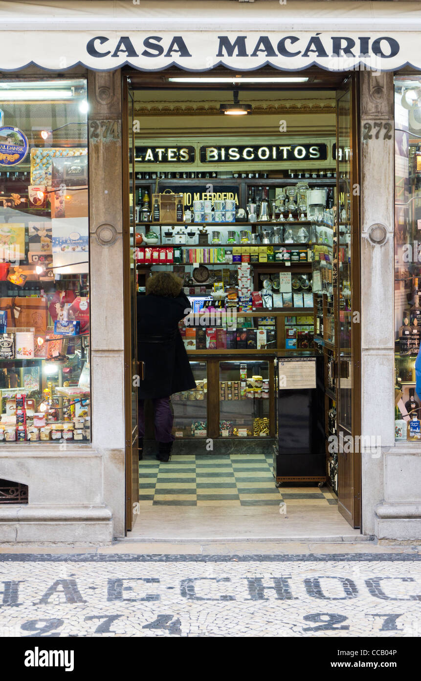 Boutique traditionnelle dans quartier de Baixa, Lisbonne, Portugal Banque D'Images