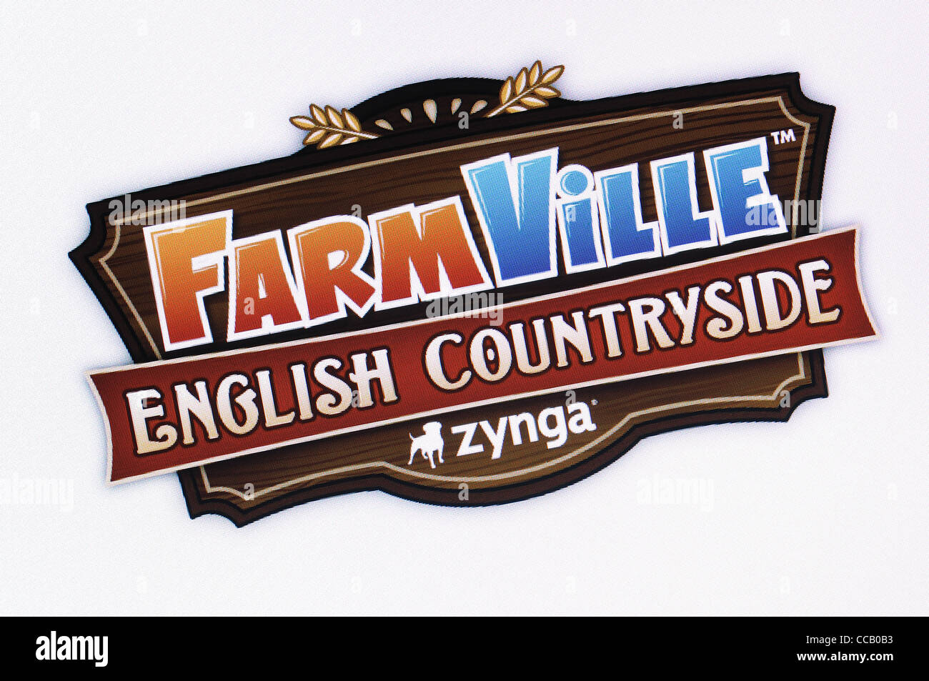 Farmville campagne anglaise d'écran. La simulation de l'agriculture Réseau Social Jeu par Zynga. Banque D'Images
