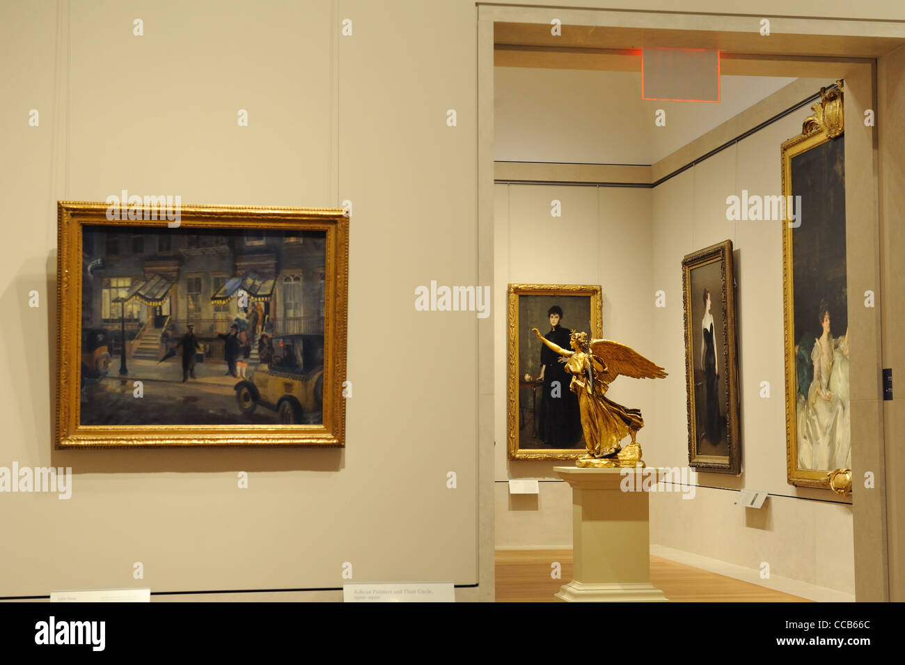 L'aile américaine de peinture et sculpture au Metropolitan Museum of Art a 26 galeries. Banque D'Images