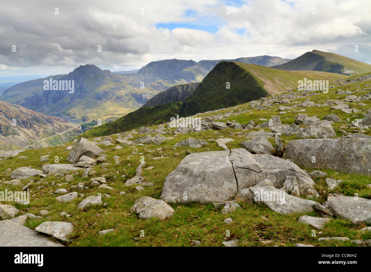 En regardant en direction de près de Carnedd Tryfan Y Filiast Banque D'Images