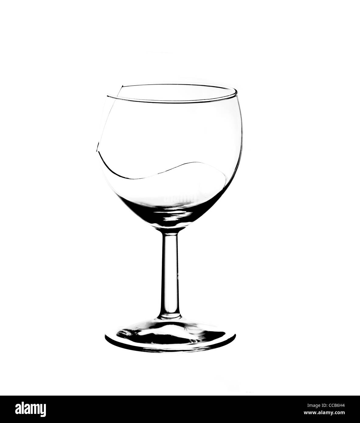 Broken Glass - verre vin endommagé Banque D'Images