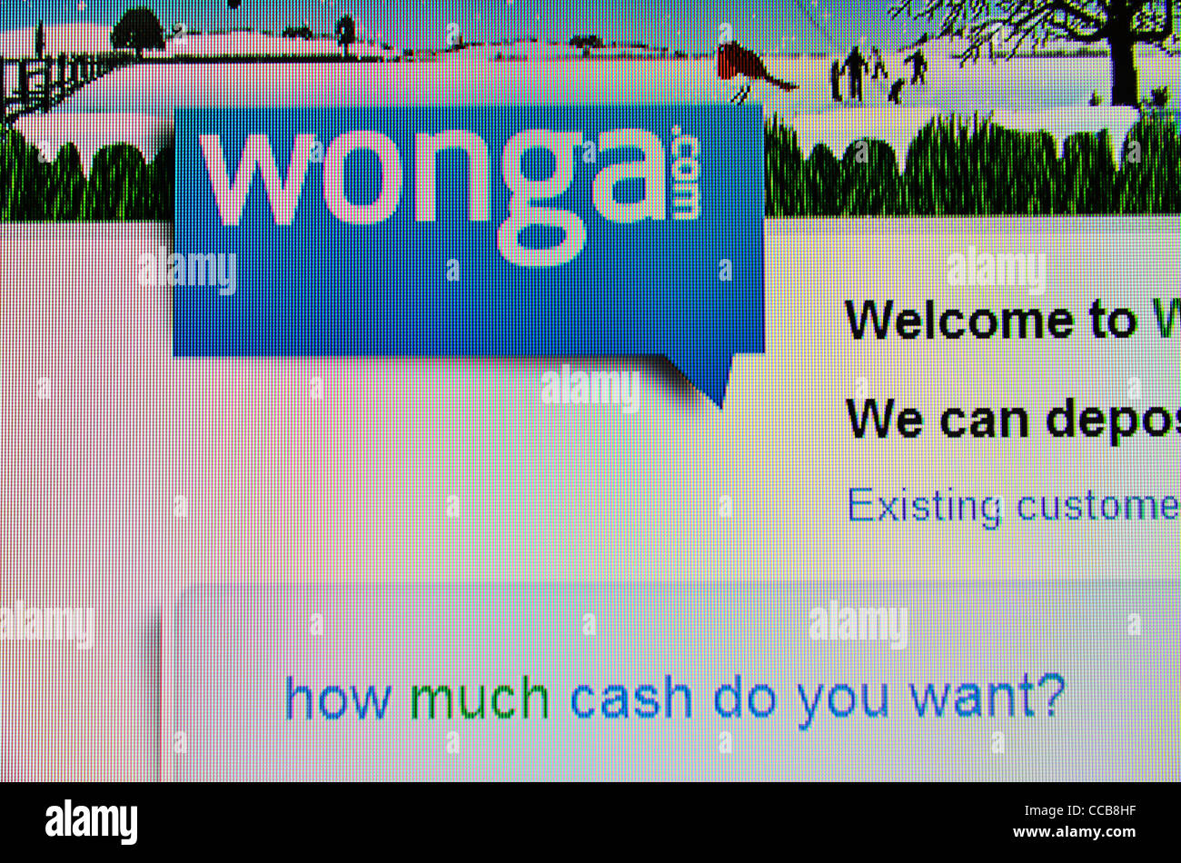 Prêts de trésorerie instantanée Wonga.com site web Banque D'Images