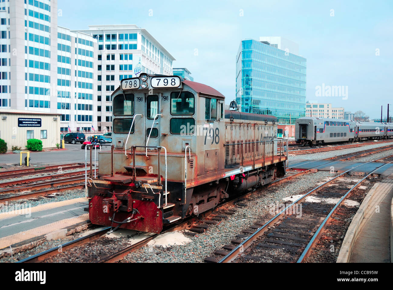 Vieille locomotive à la gare Banque D'Images