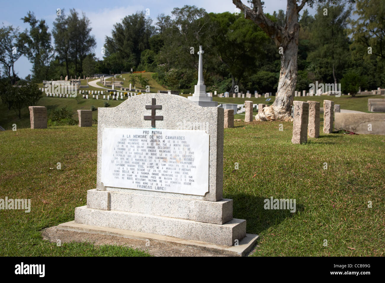 Inhumation de soldats français au cimetière militaire de Stanley spot hong kong Hong Kong Chine Asie Banque D'Images
